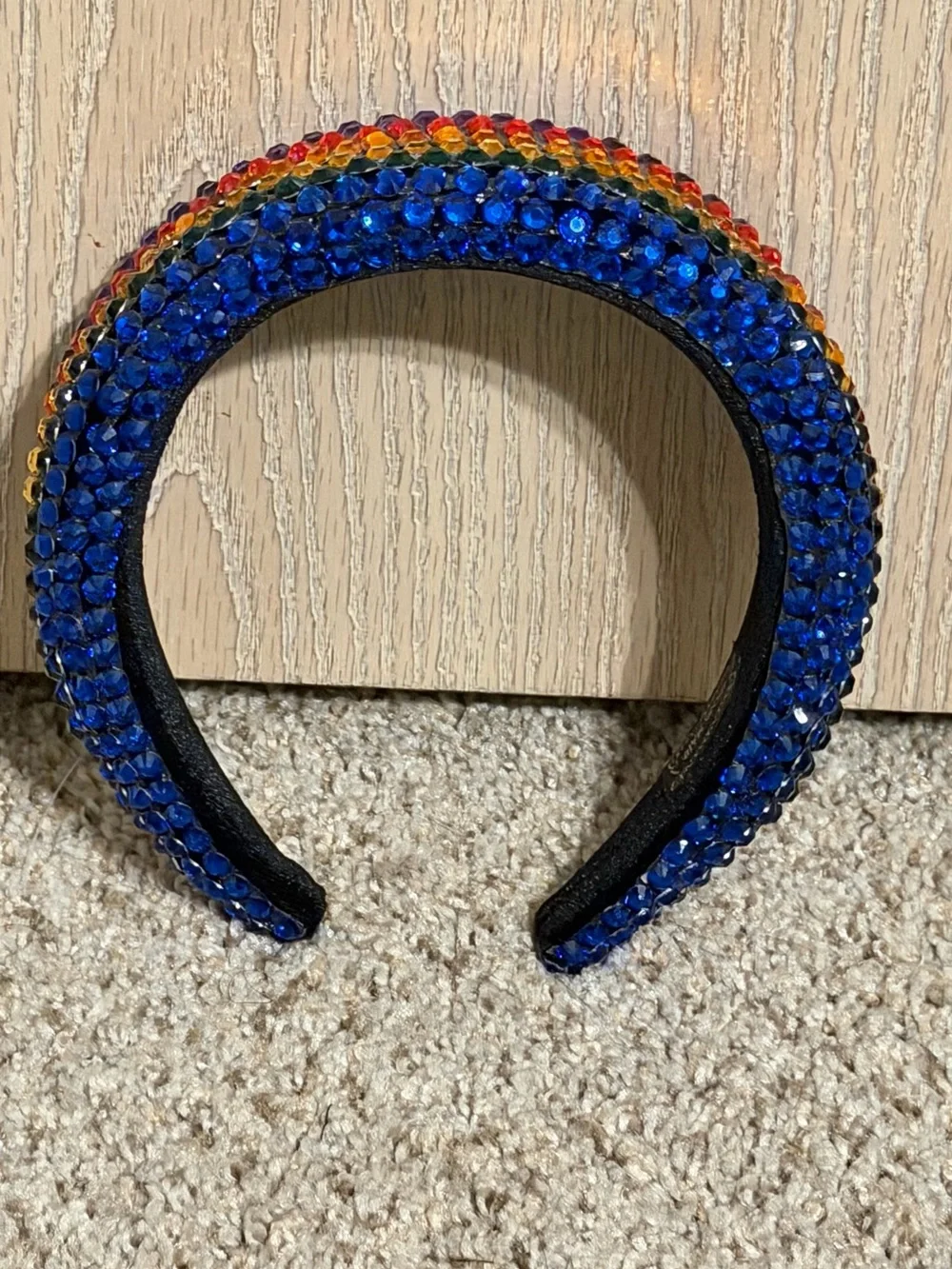 Handmade Crystal Embellished Multicolor Rainbow Headband